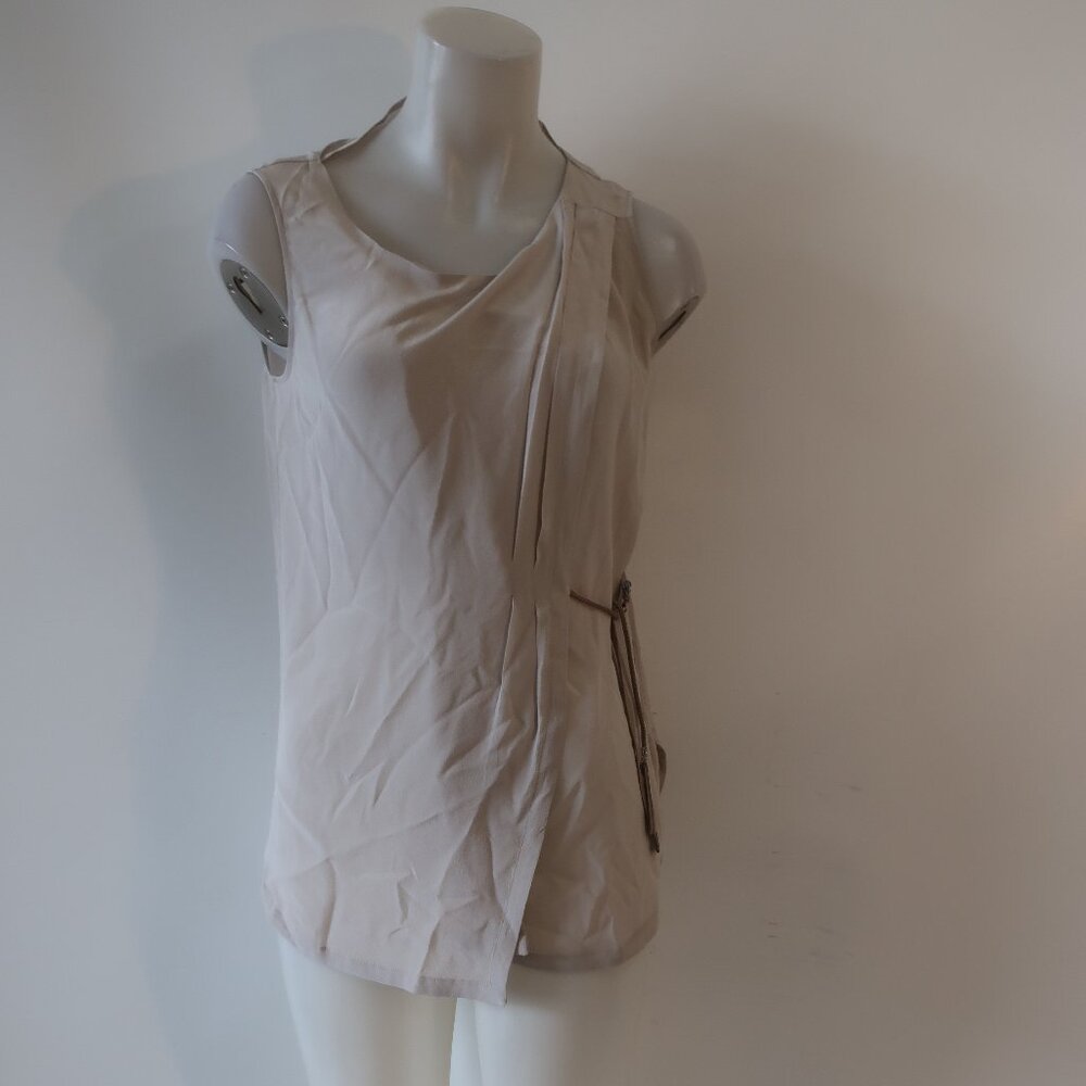 Womens Fabiana Filippi Gray Pure Silk Sleeveless Blouse Top S